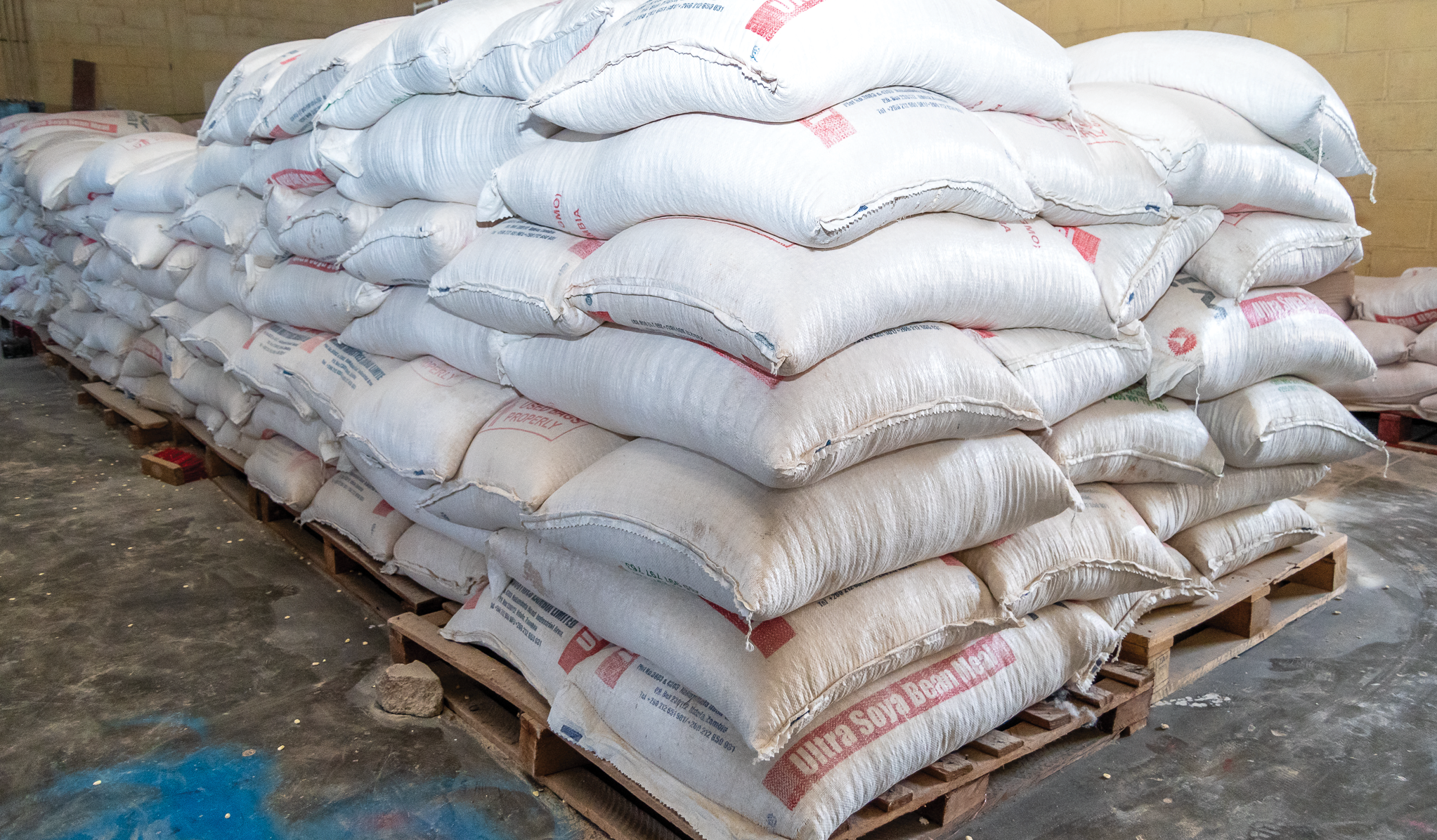 Warehouse stock arranged on pallets inside the Alistar facility